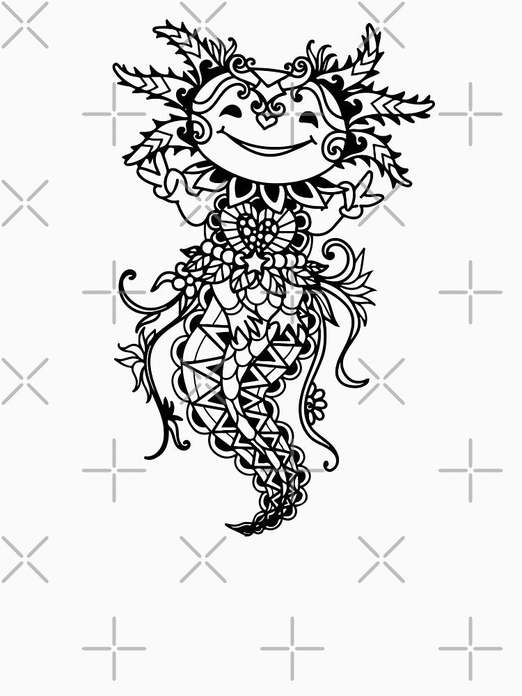 Axolotl Smiling - Mandala axolotl Cute Axolotl Zentangle axolotl Boho by HarveyJade