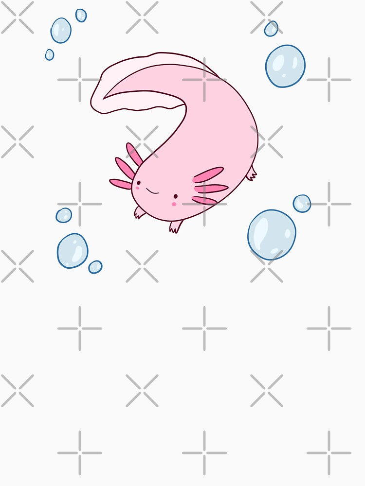 Funny Pink cute axolotl by Mayarart