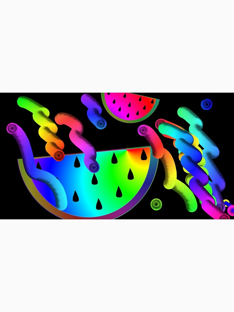 80's funky watermelon and 3D squiggles by neonmoonwaves