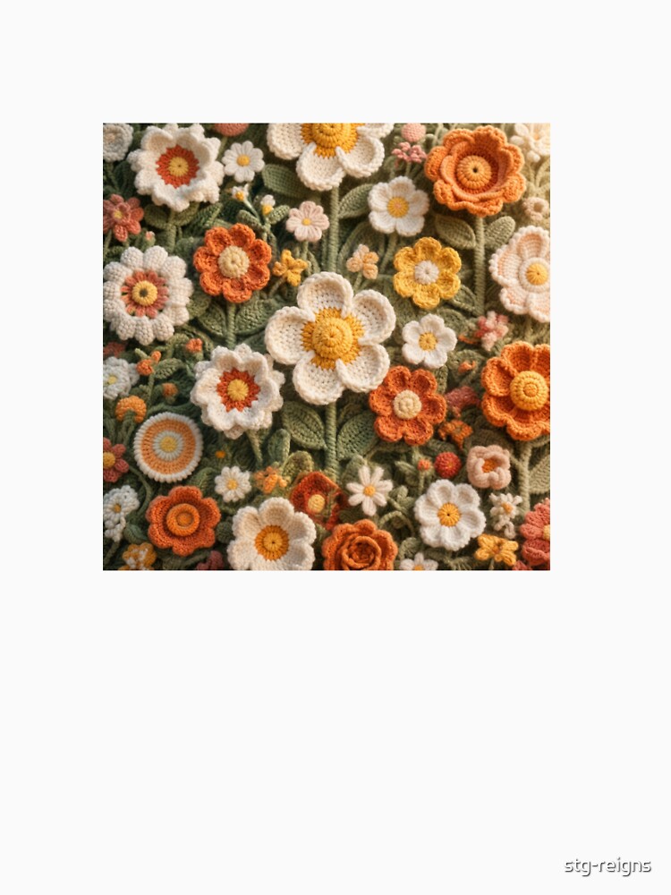 Sunset Crochet Flower Garden – Cozy Cottagecore Floral Art by stg-reigns