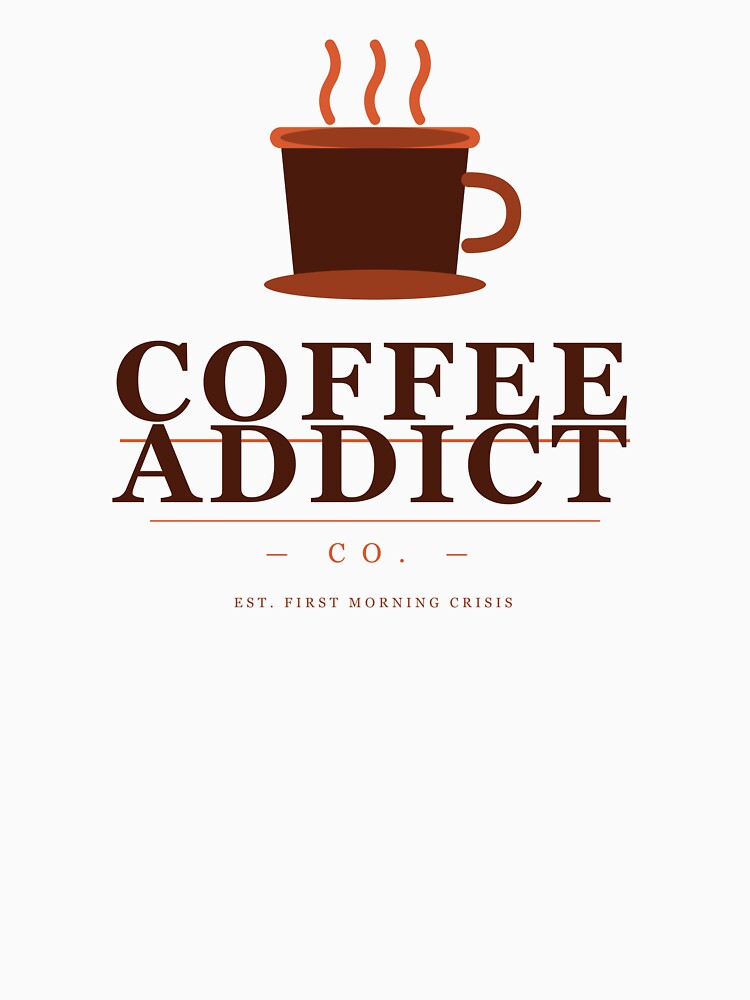 Coffee Addict Co Funny Coffee Lover Gift – Minimalist Coffee Shirt for Caffeine Addicts by Mega-Shopping