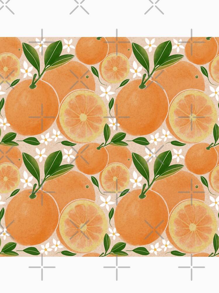 Seamless Orange Citrus Pattern with Leaves by DColourMuse