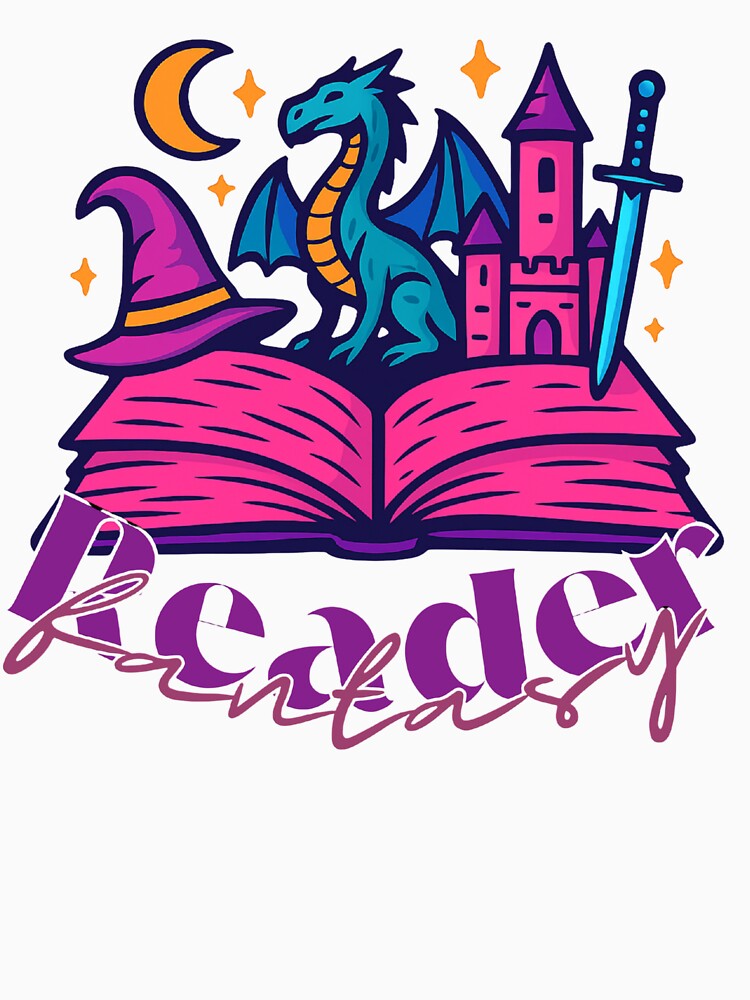 Whimsigoth Fantasy Reader Dragon Moon Design by CottonandQuill