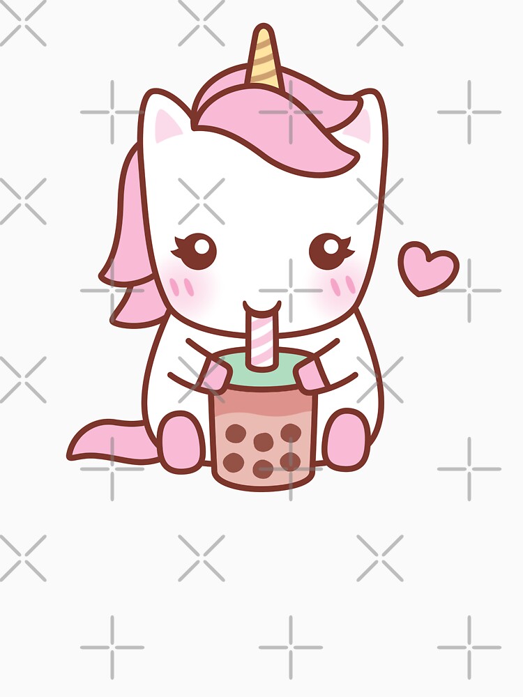 Cute Unicorn Loves Drinking Bubble Tea by rustydoodle