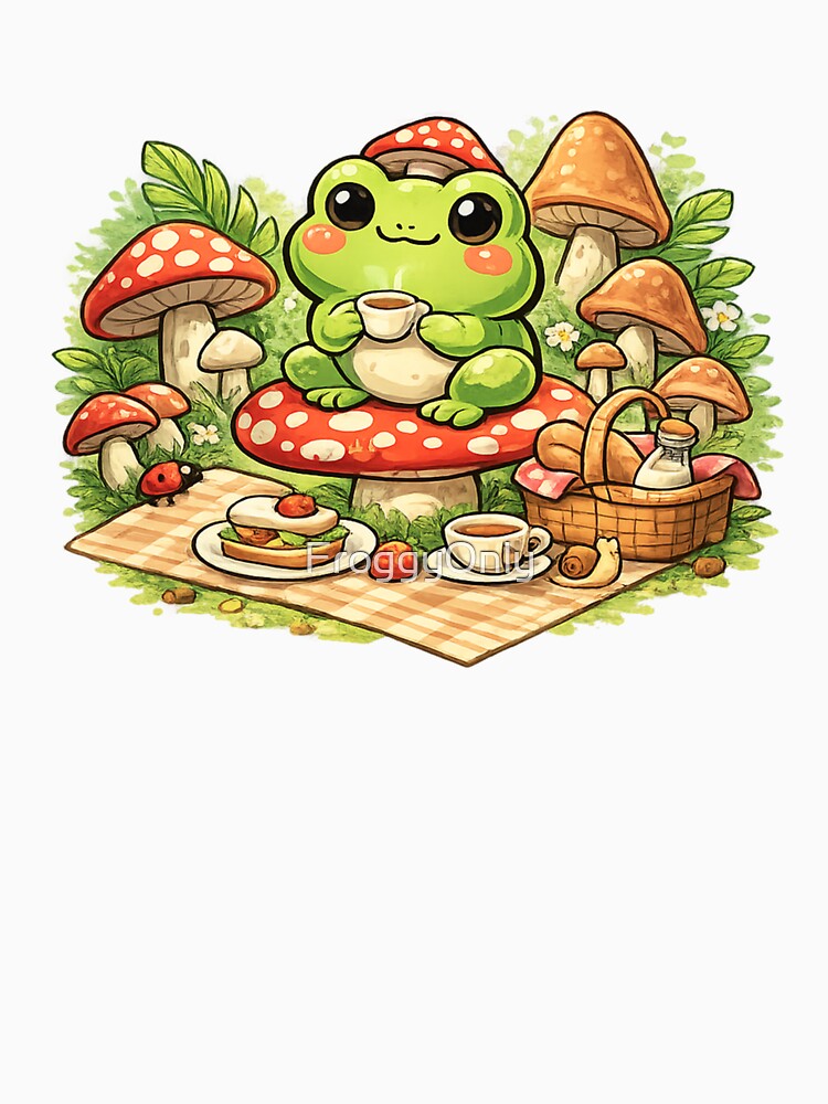Picnic charm of a happy frog by FroggyOnly