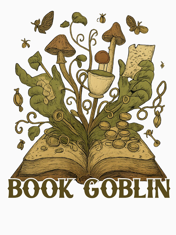 Book Goblin Whimsical Fantasy Design by CottonandQuill