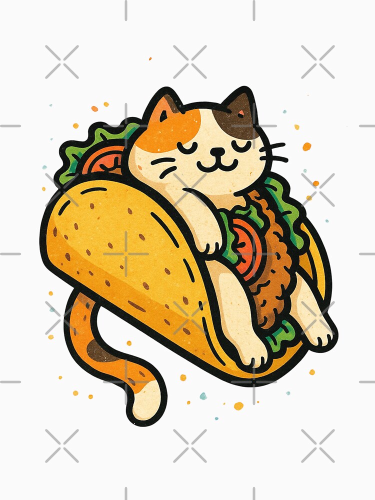 Taco Cat Funny Kawaii Illustration by Lacritsa