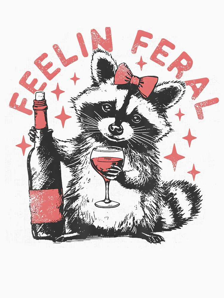 Feral Girl Summer Raccoon Feeling Feral Retro Vintage by spirorinin