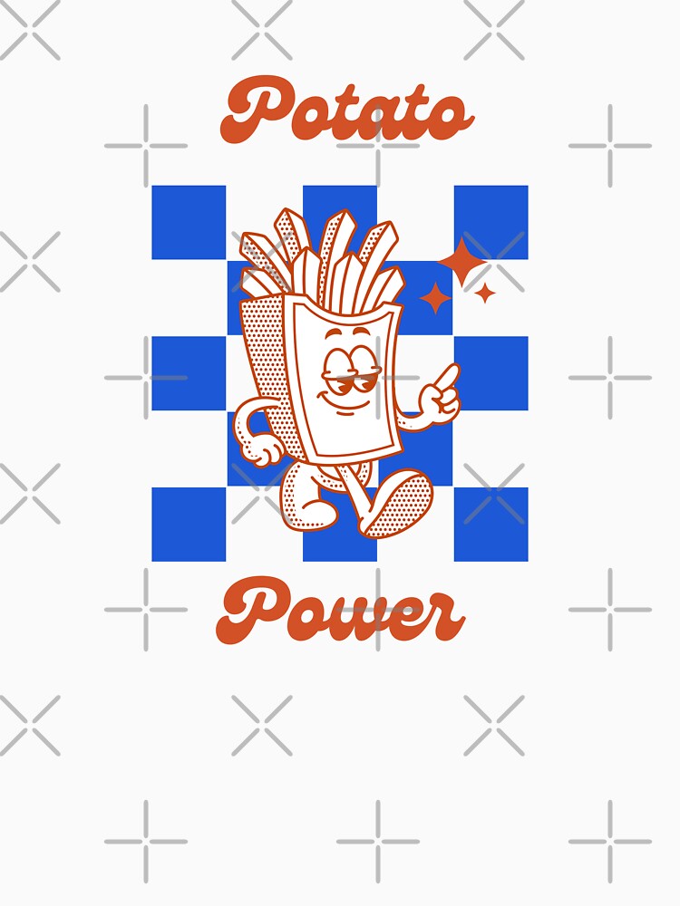 Potato Power Retro French Fries Mascot Vintage Fast Food Design by shopfindingbeni