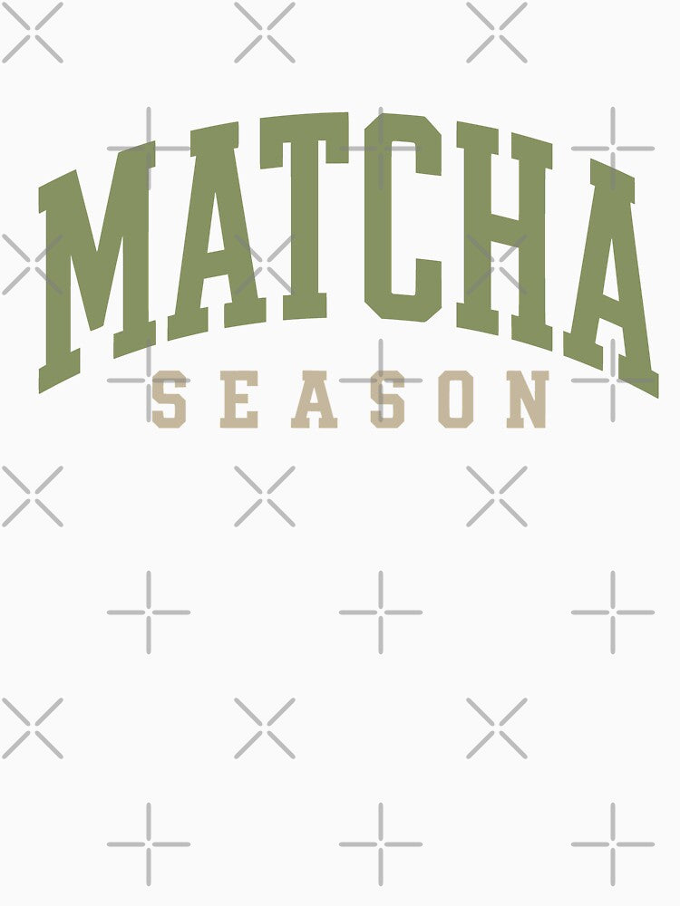 Matcha Season Green Tea Aesthetic Latte Cafe Varsity by JackCurtis1991