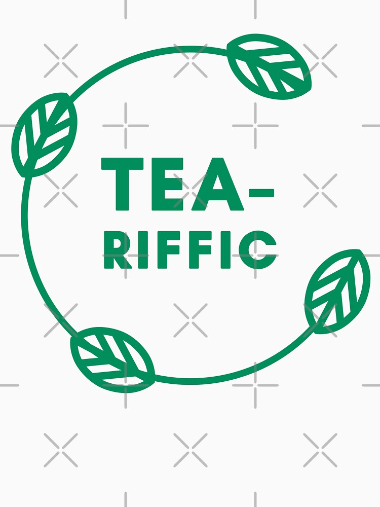 Tea-riffic Matcha Quote Botanical Wreath Typography by LekkieStudioArt