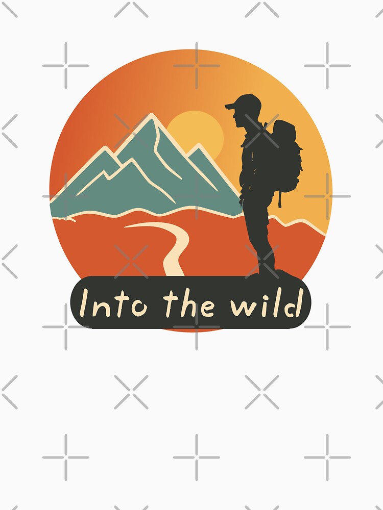 Into the Wild Hiking Adventure Sticker with Sunset by wildexperience