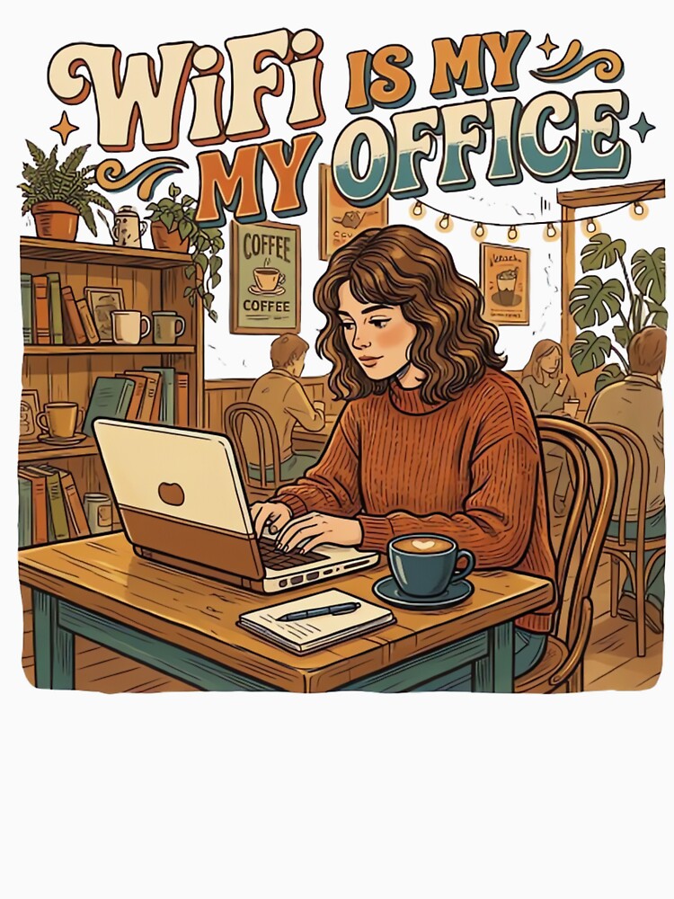 WiFi Is My Office Freelancer Laptop Cozy Aesthetic Design by urbinet