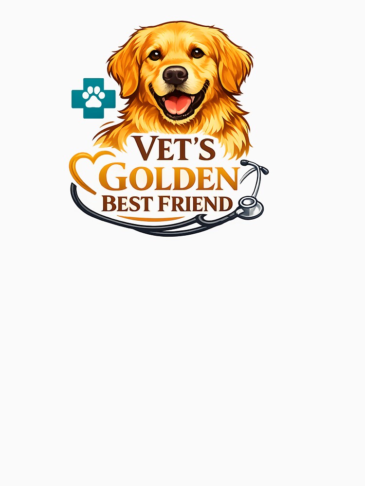 Vet's Golden Best Friend – Veterinary Golden Retriever Badge Design, Funny Vet Tech Gift Shirt by Sahil Randhawa