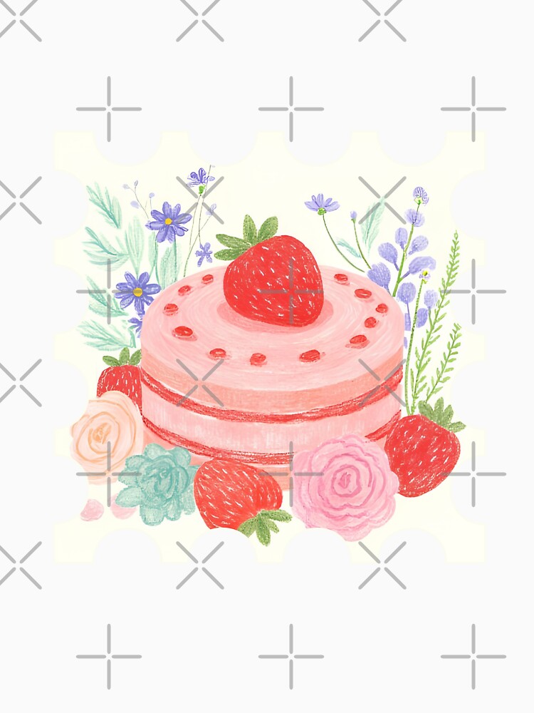 Vintage Strawberry High Tea Vintage Stamp Art by AkaiRoom