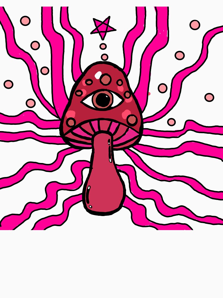 Pink shroom trippy art by Nicca-