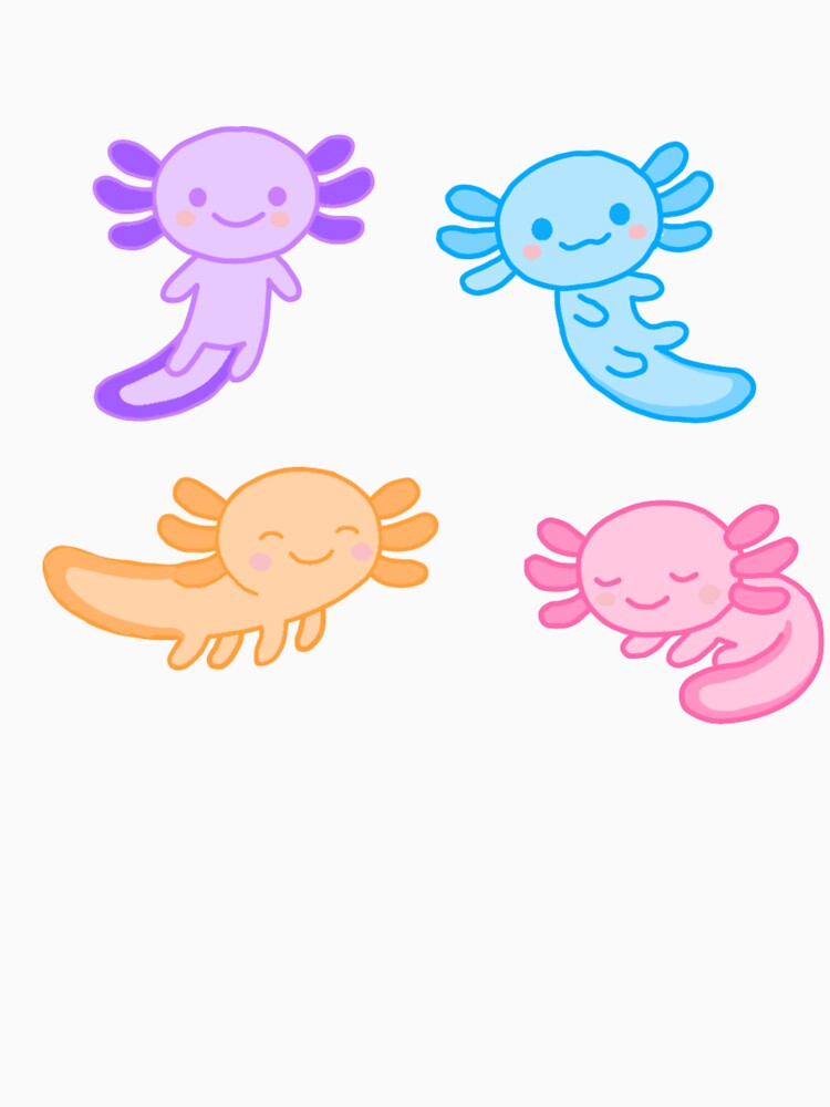 Pastel cute axolotl design sticker pack by ruelia