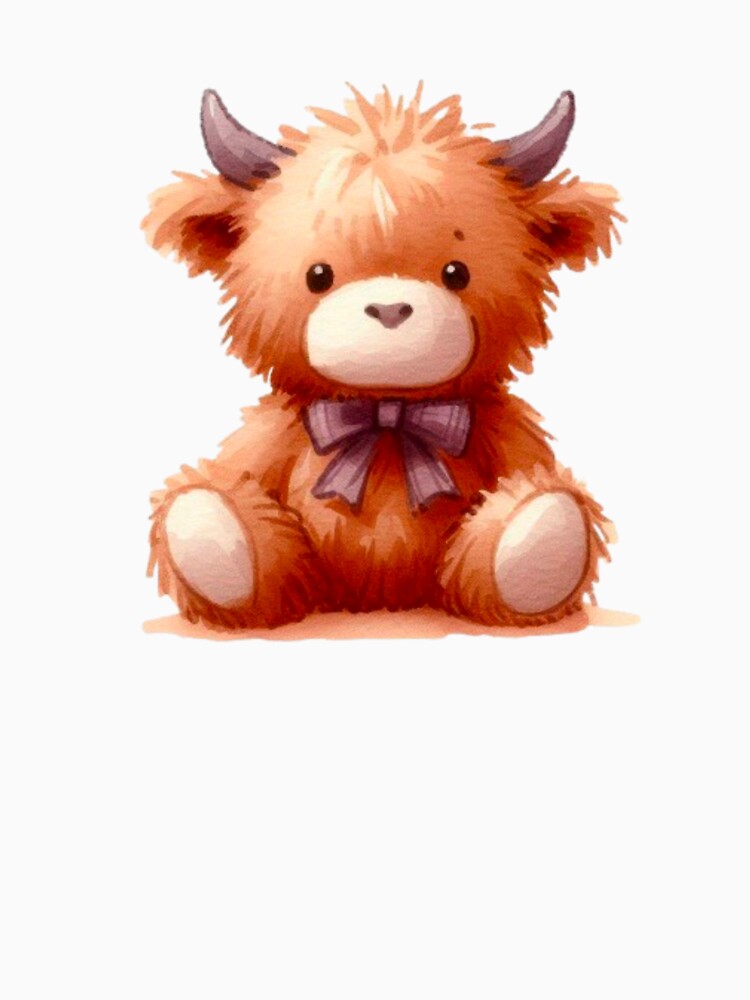 Light baby Brown highland calf with bow by DaintyDooodles