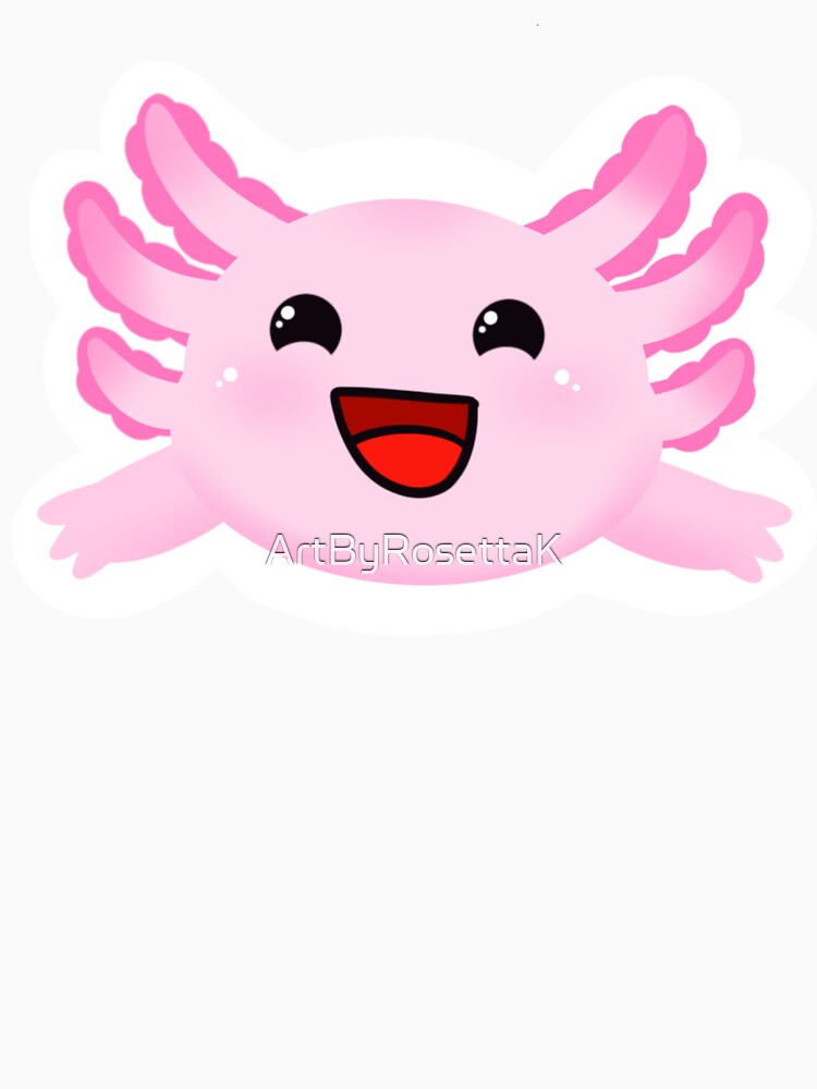 Pink Axolotl by ArtByRosettaK