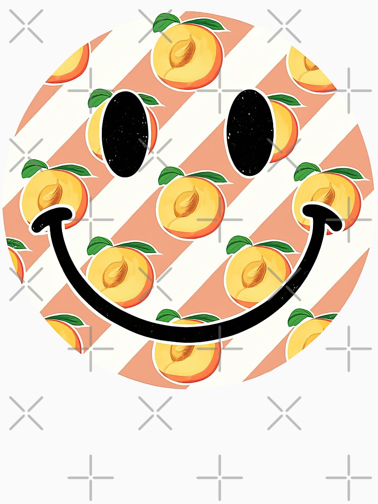 Peach Pattern Smiley Face Design by ArtfulWeave