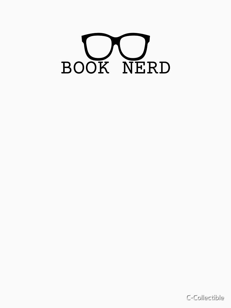 "BOOK NERD – Bold Typo Design with Glasses Icon" by C-Collectible