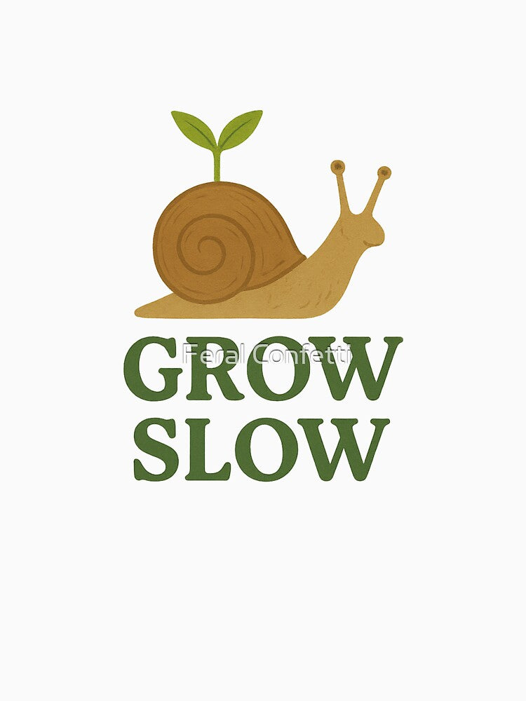 Grow Slow – Botanical Snail with Sprout Eco Sticker by Feral Confetti