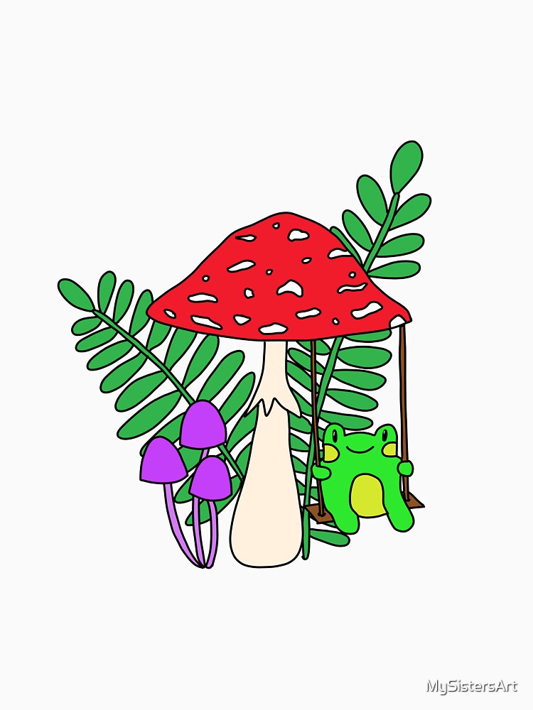 Frog swinging on a Mushroom by MySistersArt