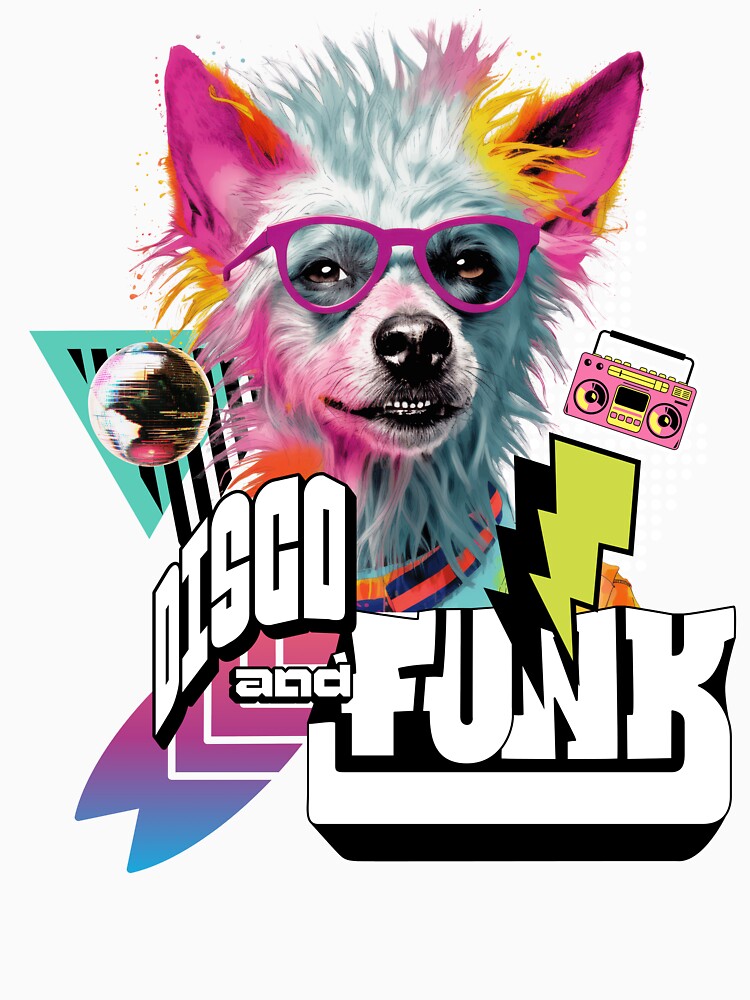 DISCO & FUNK - Disco Dog Funkster (white) by Discothreadz