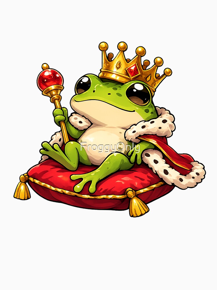 King frog on his throne cushion by FroggyOnly