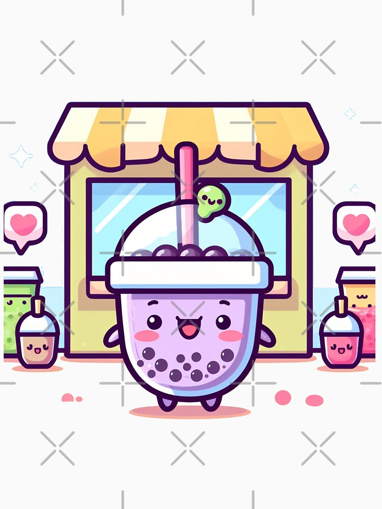 Purple kawaii bubble tea sticker by SaraDatCool