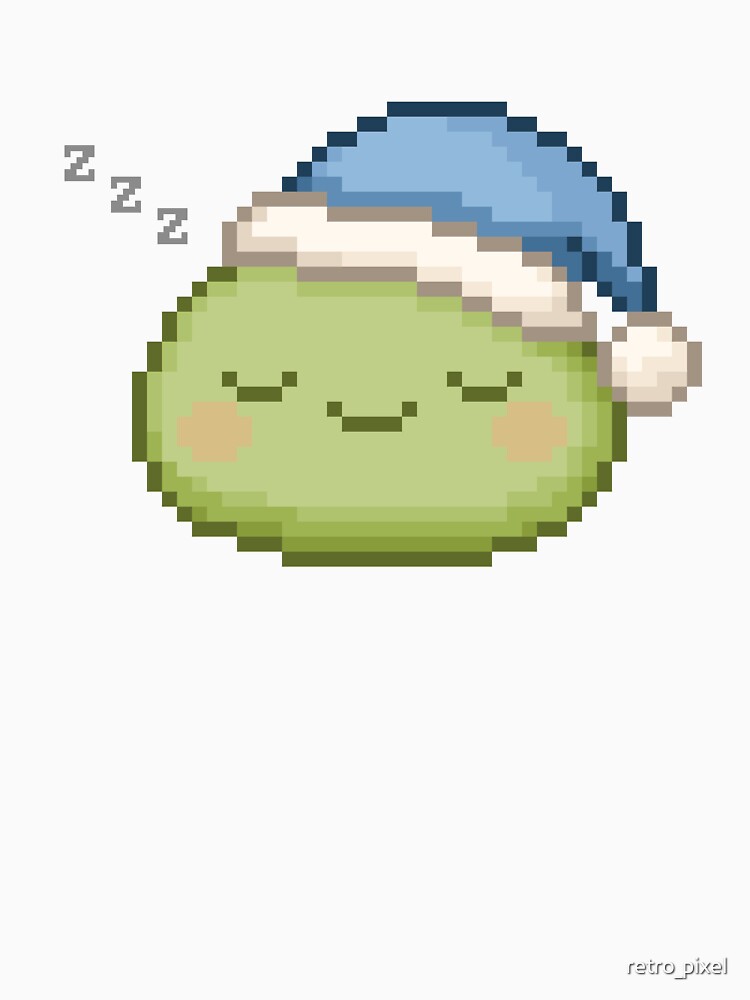 Sleepy Pixel Mochi - Matcha by retro_pixel