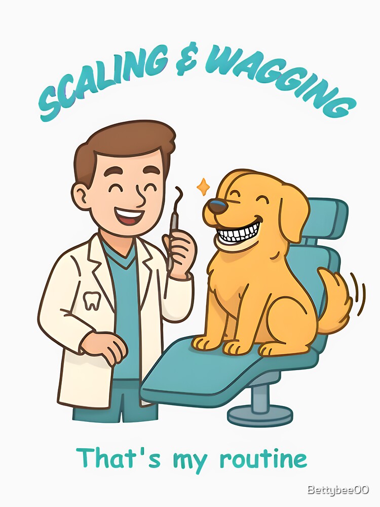 Vet life - Scaling & Wagging – Veterinary Dental Humor Cartoon by Bettybee00