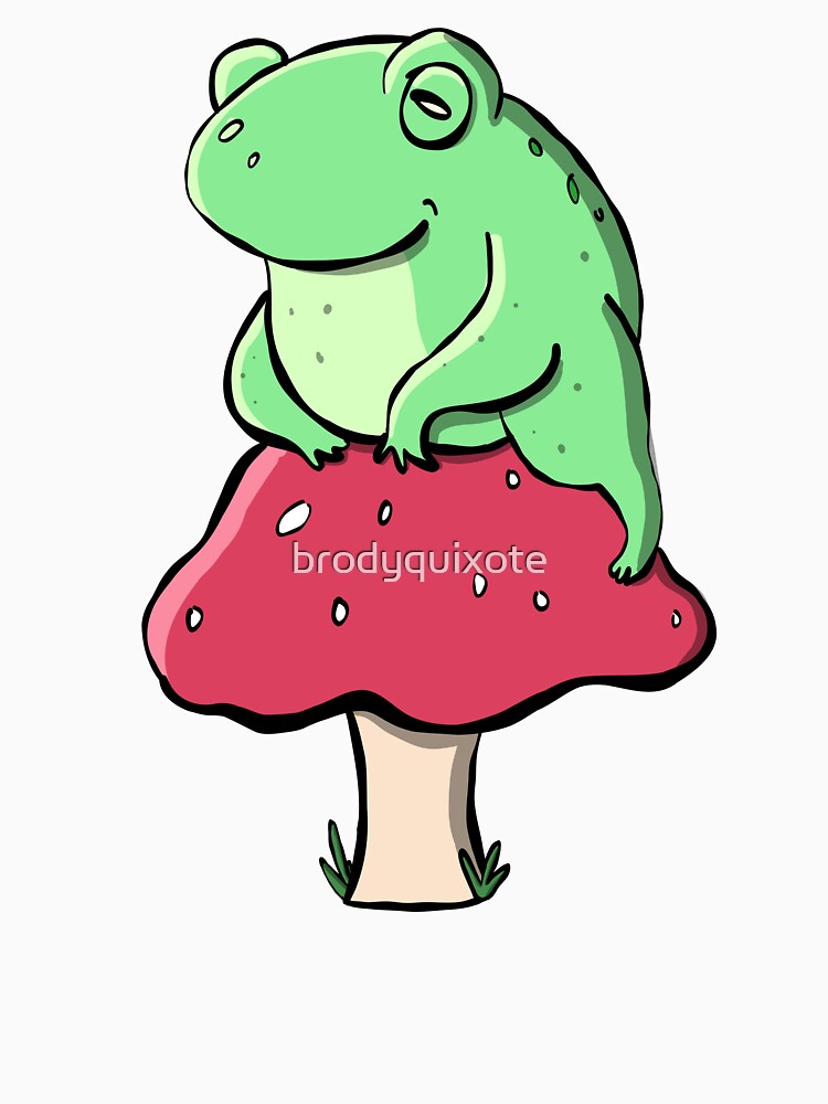 Frog On A Toadstool Funny Frog Lovers by brodyquixote