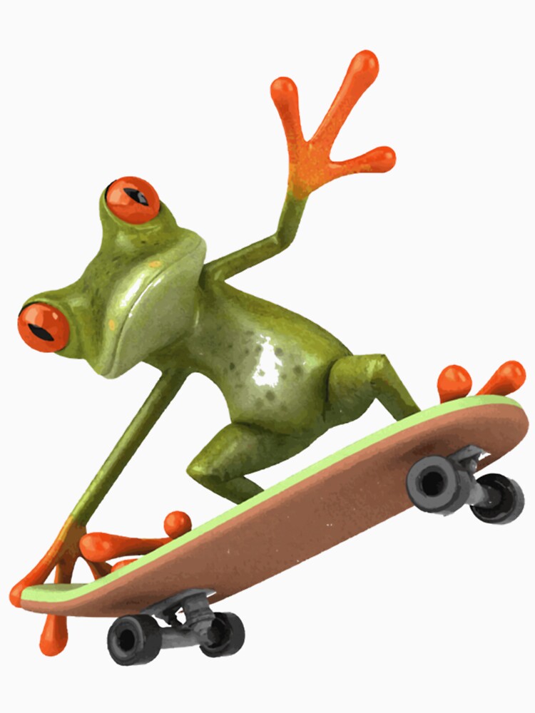 Frog On Skateboard ,I Exist Without My Consent,frog day,funny frog,frog memes,frogs love,happy frog, by YanaKnitShop