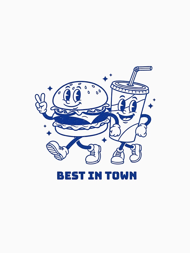 Retro Burger and Soda Mascot Best In Town by HoopeStylee