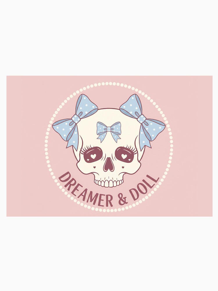 Soft Coquette Aesthetic Skull with Pastel Bows - Cute Girly Goth Art by CuteDesignOnly