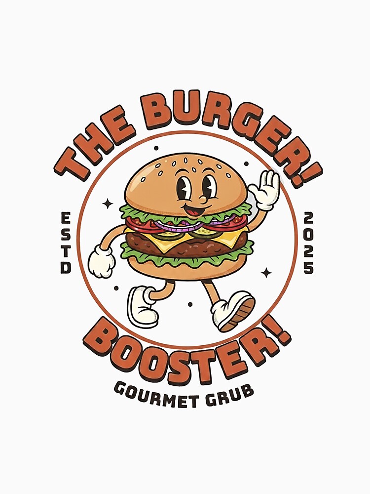 The Burger Booster! Classic Rubber Hose Mascot by HoopeStylee