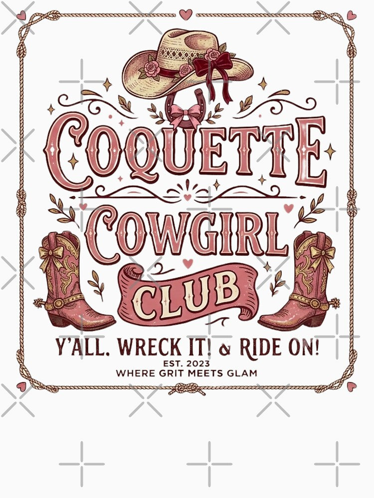 Coquette Bows & Boots | Pink Cowgirl Aesthetic | Cute Country Girl Design by FitEnvy