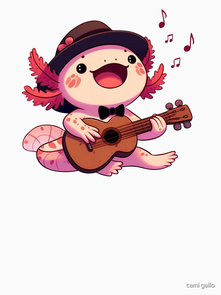 CUTE AXALOTL MUSICIAN by cami gallo