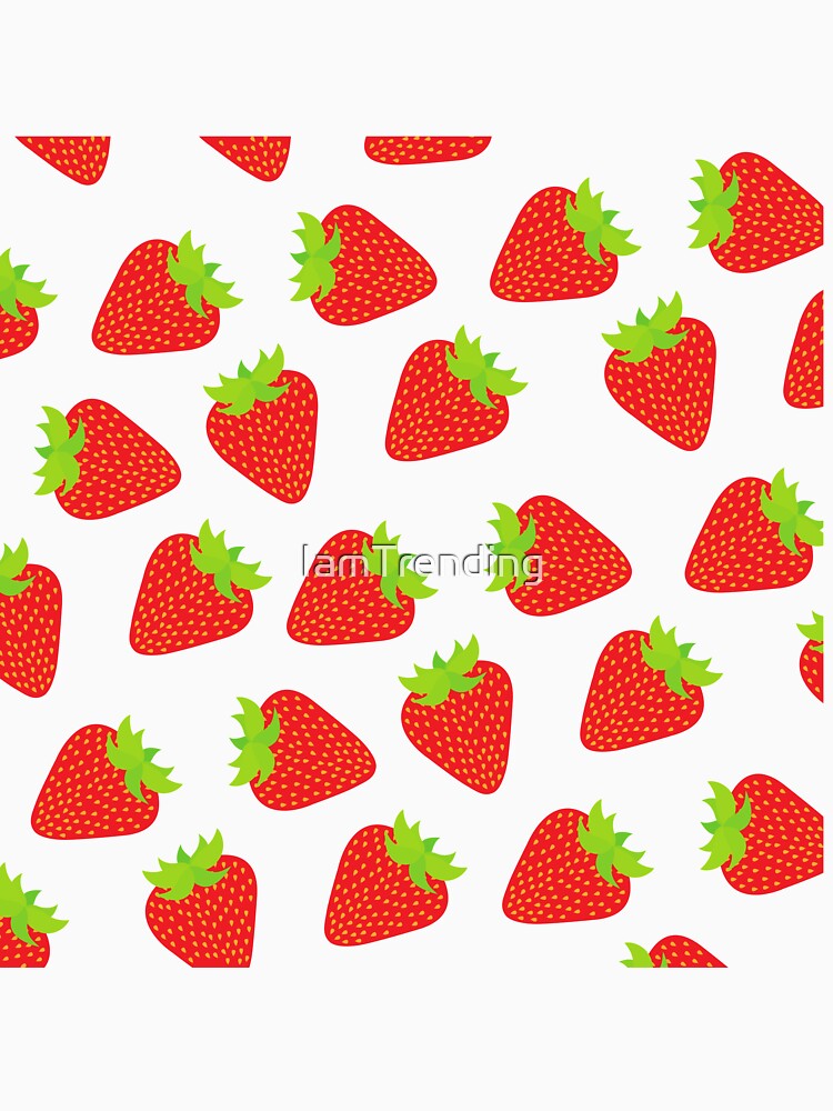 1980s Summer Fruit Retro Red Strawberry Pattern by IamTrending