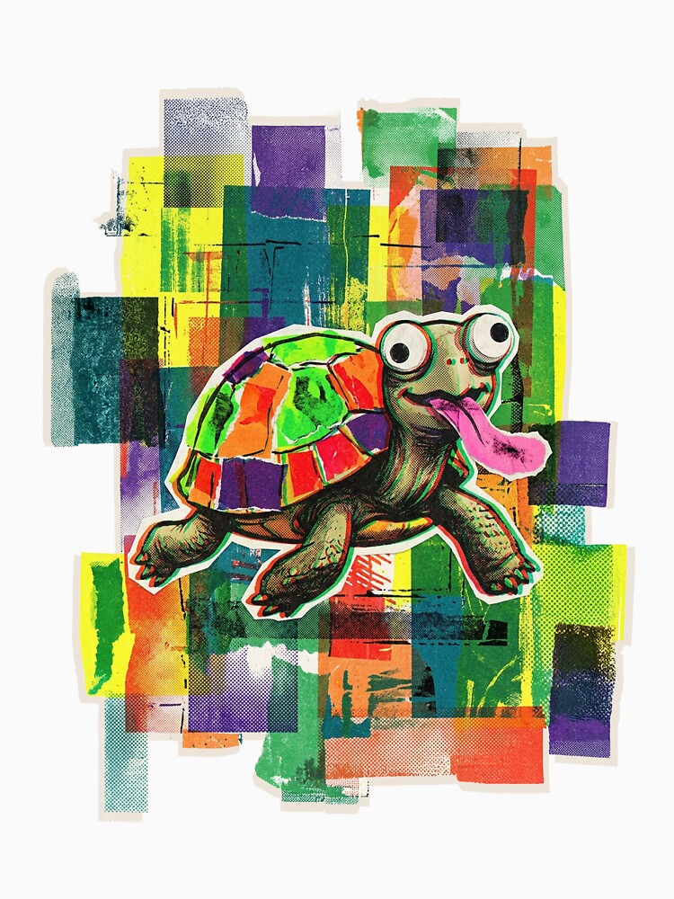 SHELL YEAH! No.7: Crazy Trippy Turtle with Tongue Pop Art by NO BEAVER NO PUNK