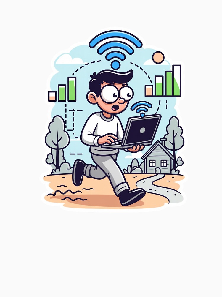 Searching for WiFi Remote Work Digital Nomad Funny Laptop Design by ZYNORAworld