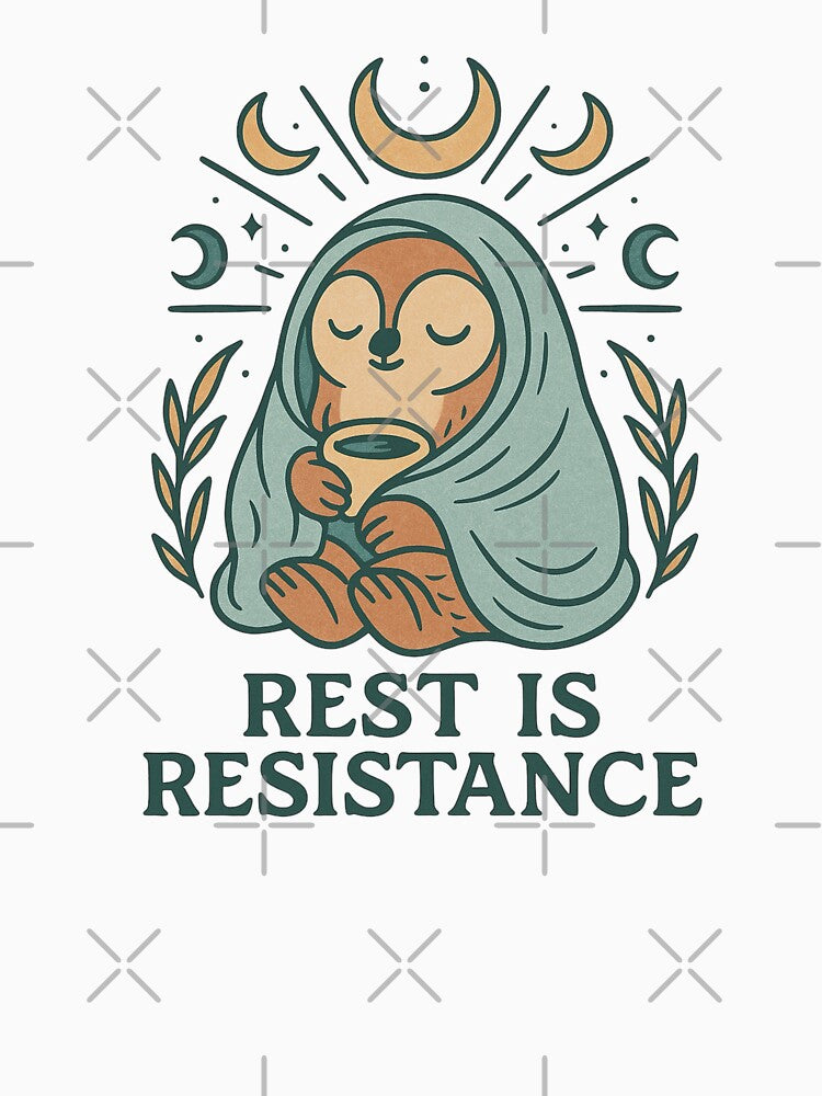 Rest Is Resistance – Cozy Self-Care Sloth Design by Lacritsa