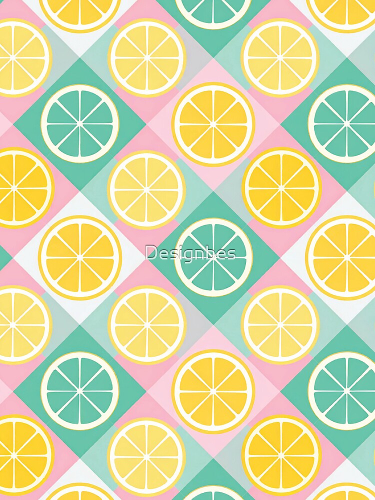 Retro Checkerboard Lemon by Designbes