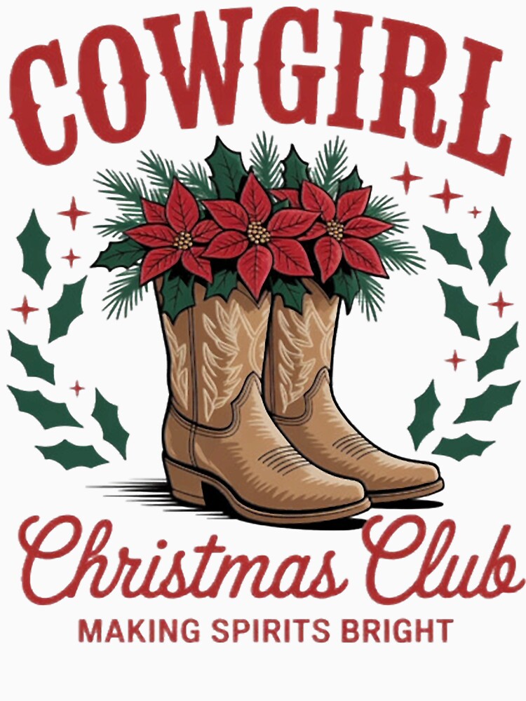 Cowgirl Christmas Howdy Xmas Cowgirl Boots Flower Western by CraftyCuttable