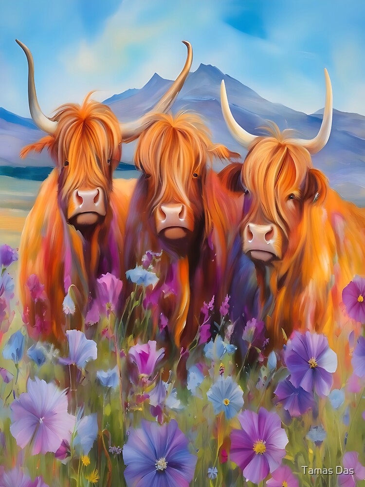 Highland Cows Painting by Tamas Das