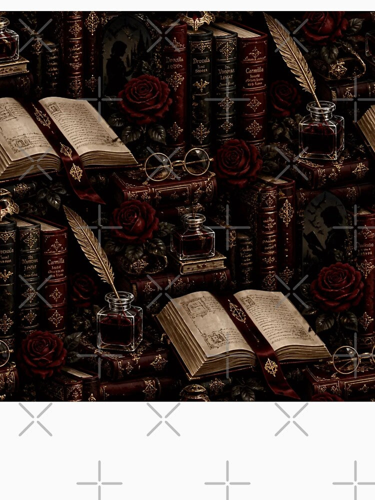 Vampire Literature Dark Romance Library Seamless Luxury Aesthetic by StickyGuys