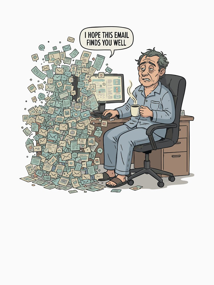 Funny Work Email Overload – Hope This Email Finds You Well by Fandraw