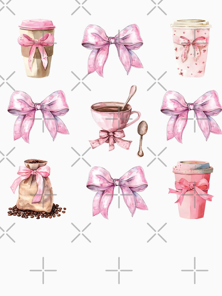 Coquette Aesthetic Bow And Coffee by CozyLightsStore
