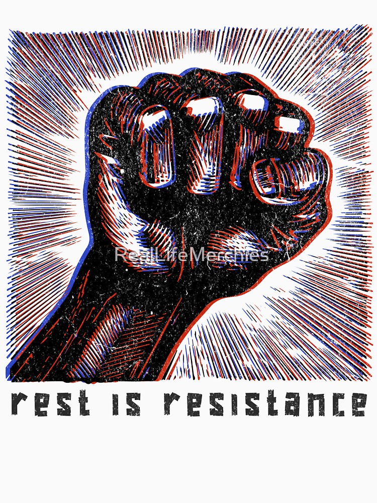 Chronic Illness Shirt Rest Is Resistance Hand Drawn Screen Print Protest Style Chronic Illness Humor Spoonie Life Invisible Illness by RealLifeMerchies